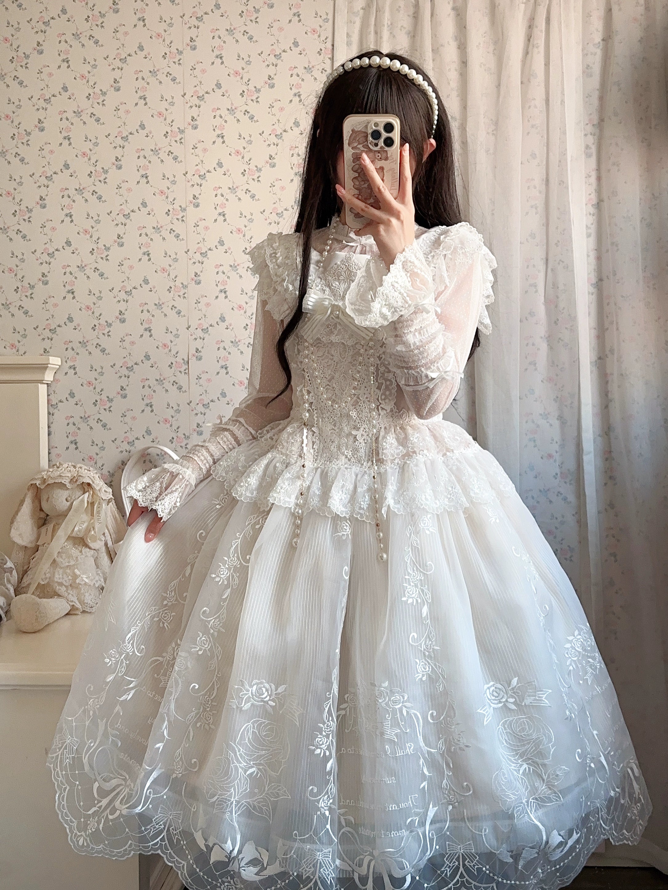 AuroraBorealis - Moonshadow - Gorgeous Wedding Lolita Dress Set Embroidered JSK SK and Bodice 41640:708800