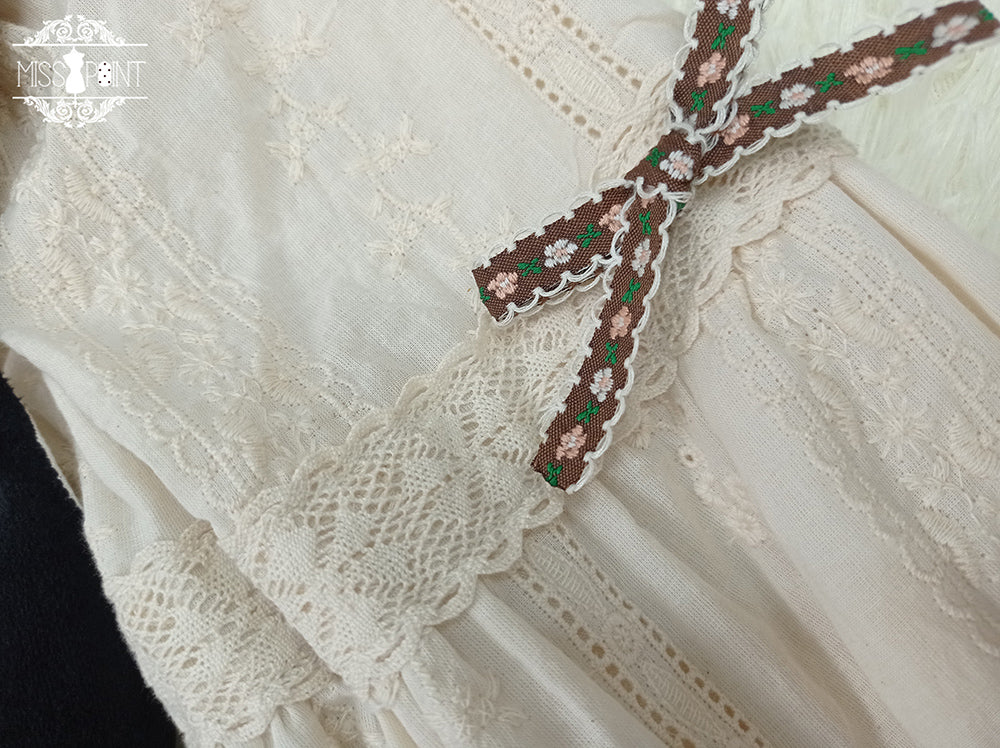 Miss Point~Rich Hymn~Lolita Bavarian Cotton Embroidered Blouse 20864:289206