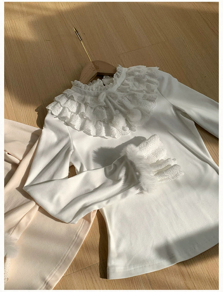 With PUJI - Frostfall - Winter Sweet Lolita Inner Wear, Layered Lace 44284:802064