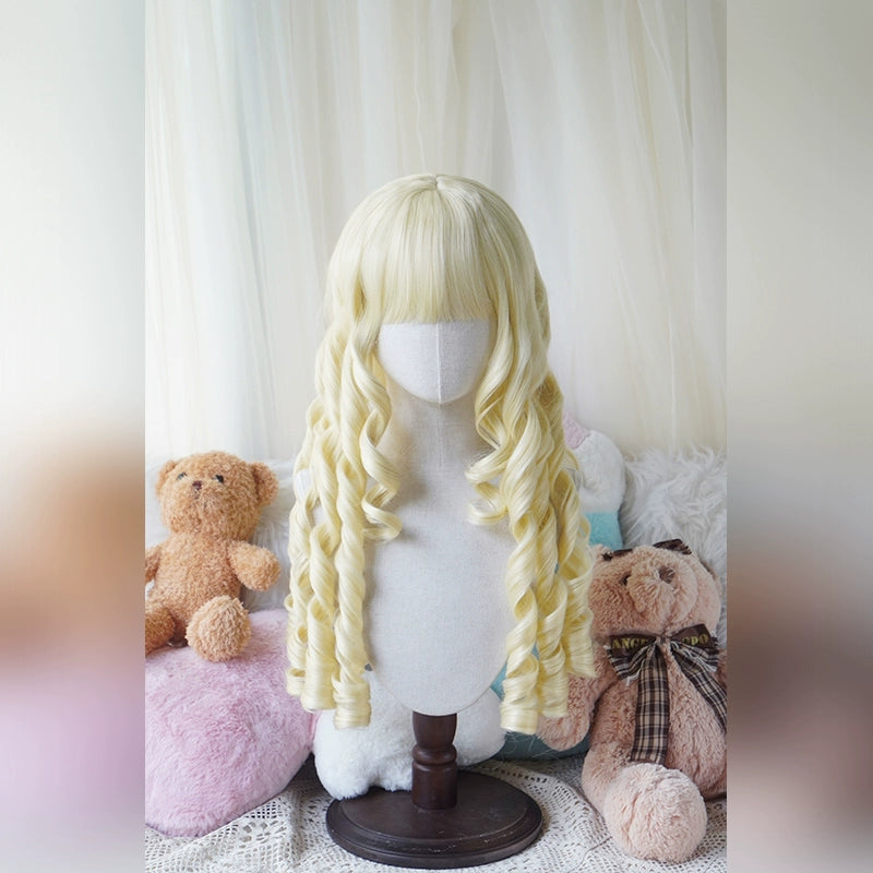 Imperial Tea - Vintage Lolita Wig Doll-Like Elegant Hair Light gold wig with a hairnet