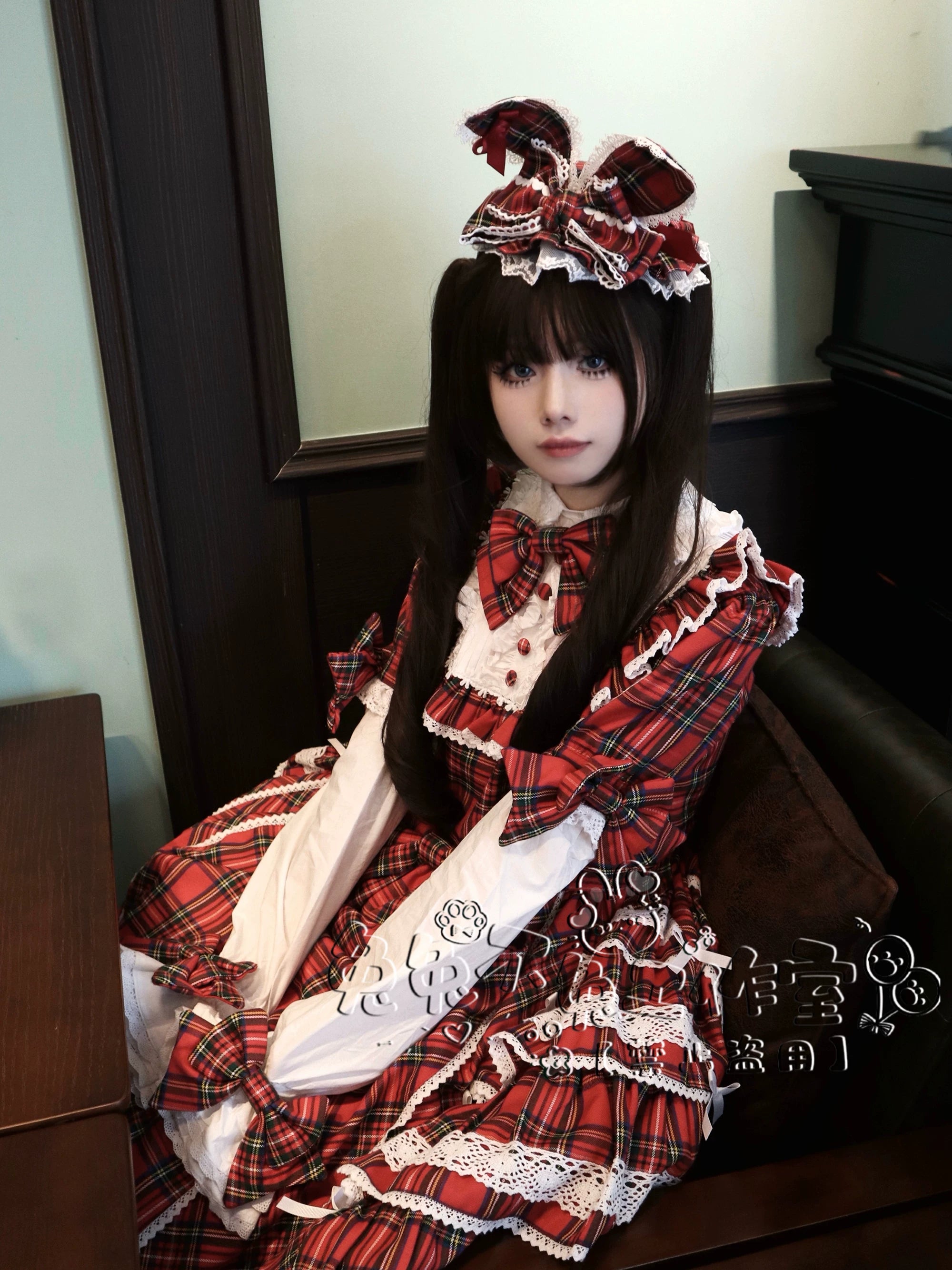 Kawaii Lolita Bunny Ear Hat, Plaid & Polka Dot Styles