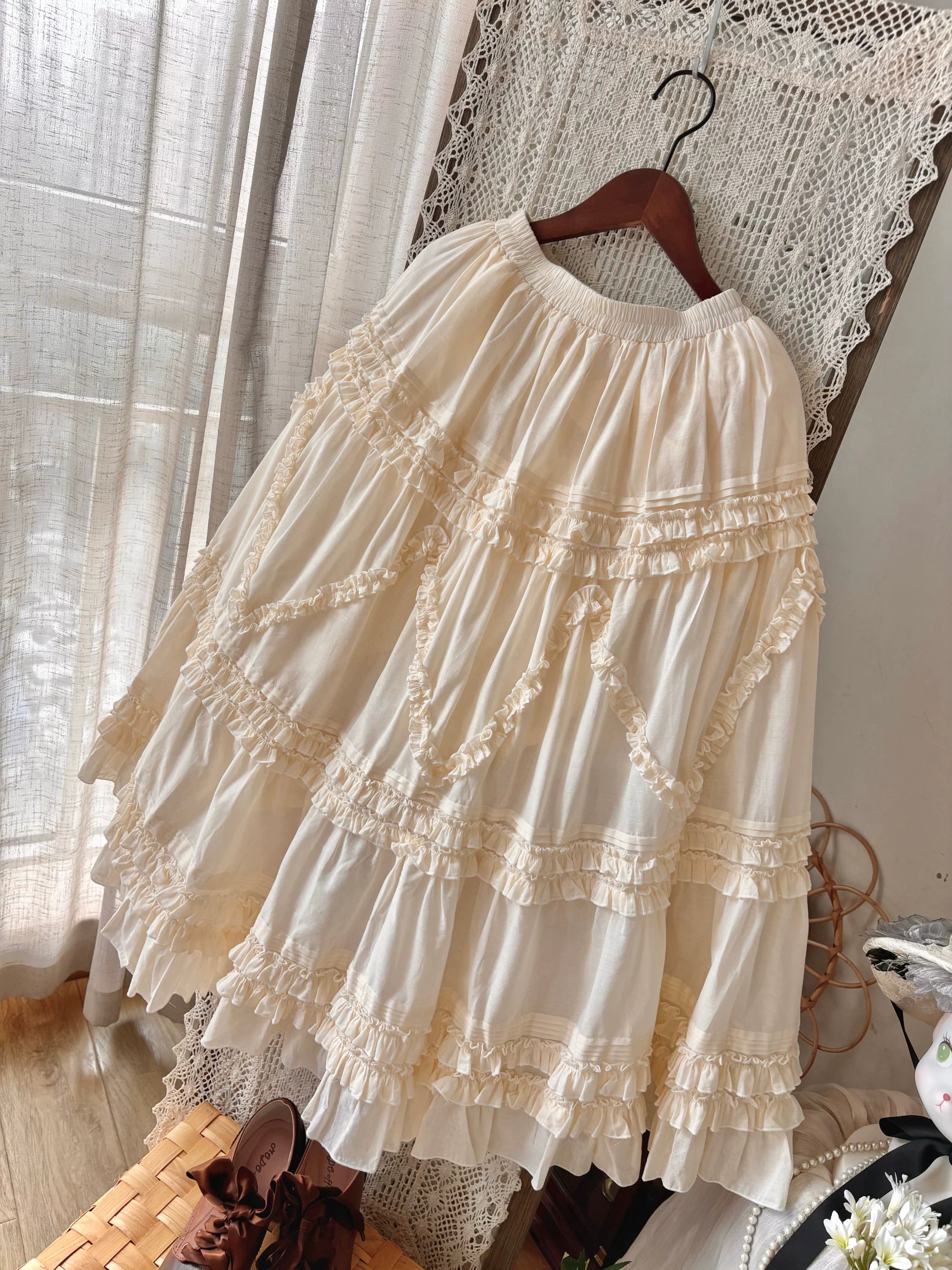 Country Lolita Underskirt, Cotton & Tiered Ruffles