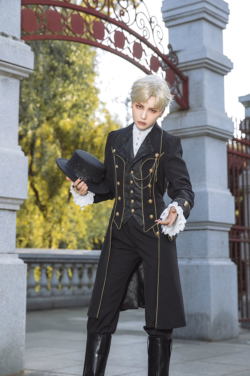 Immortal Thorn~Forever Rose~Ouji Lolita Coat Prince Handsome Wind Coat 4396:415790