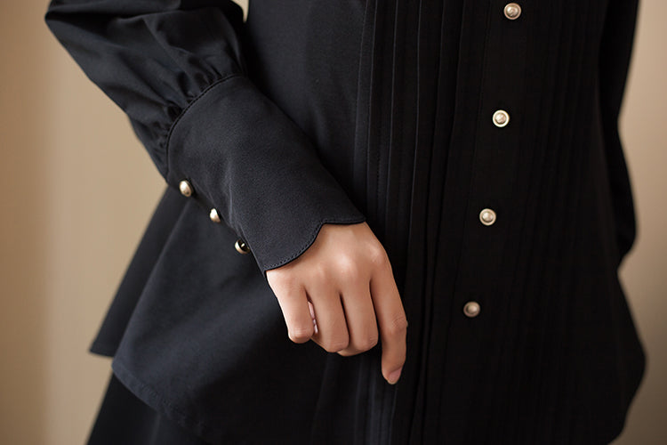 Little Dipper - Elegant Lolita Mutton Sleeve Stand Collar Blouse 19514:291336