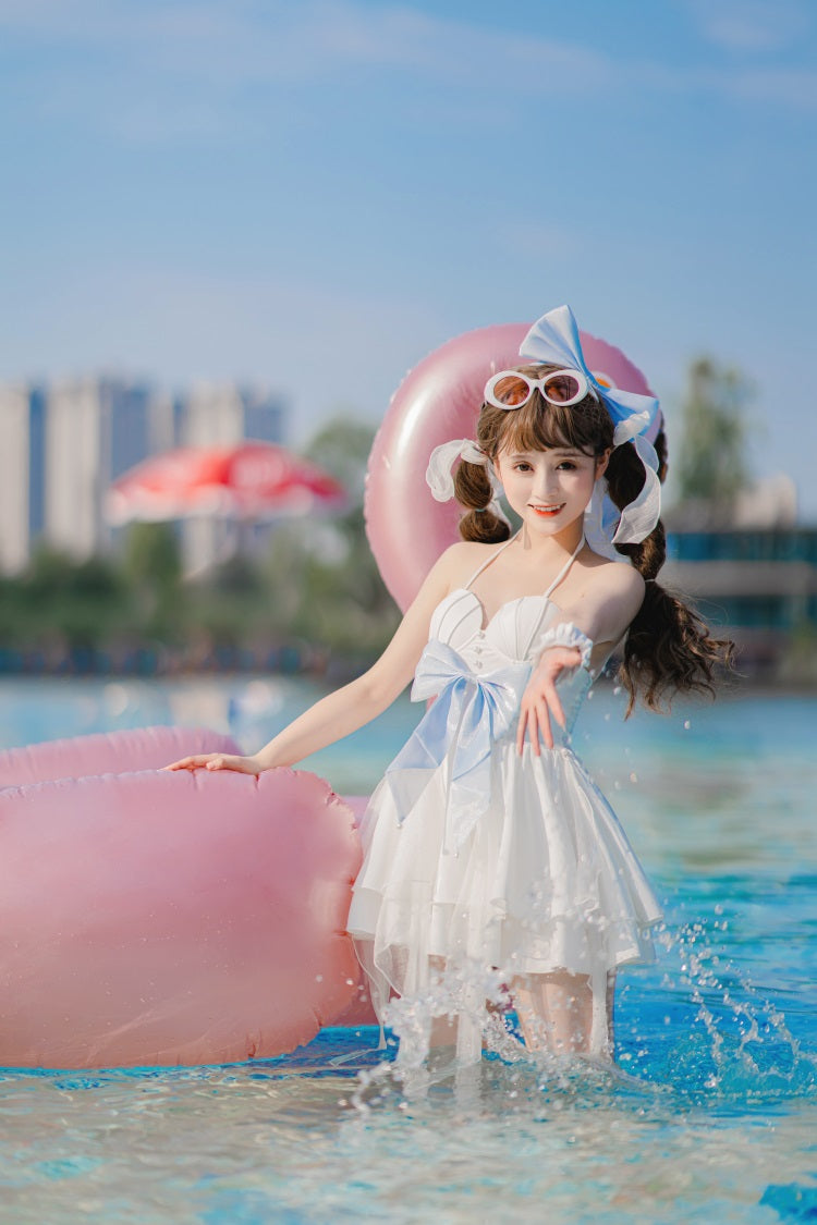 Letters from Unknown Star - Mermaid of the Sea Moon - Lolita Inspired Swimsuit in Two-piece and One-piece One-piece Version S
