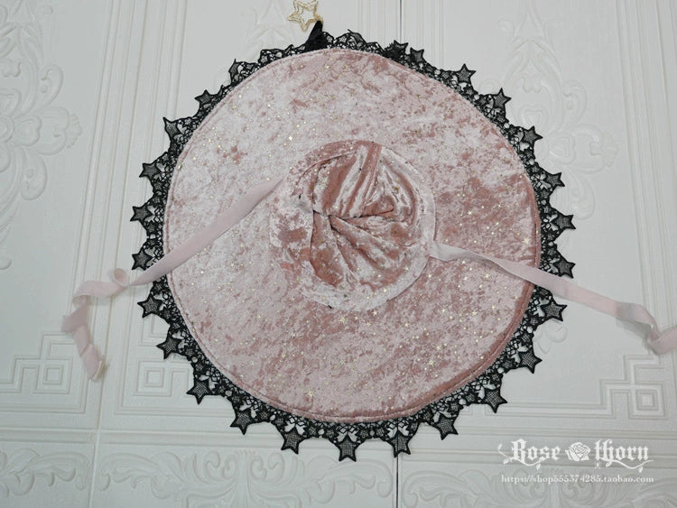 Rose Thorn - Polar Night Sky - Halloween Gorgeous Gilding Lolita Witch Hat 2928:317380