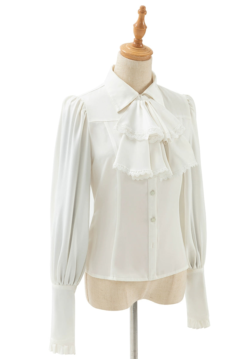 Polyhymnia - Miss Leisha - Classic Lolita Skirt Set Elegant Winter Cape S - white shirt
