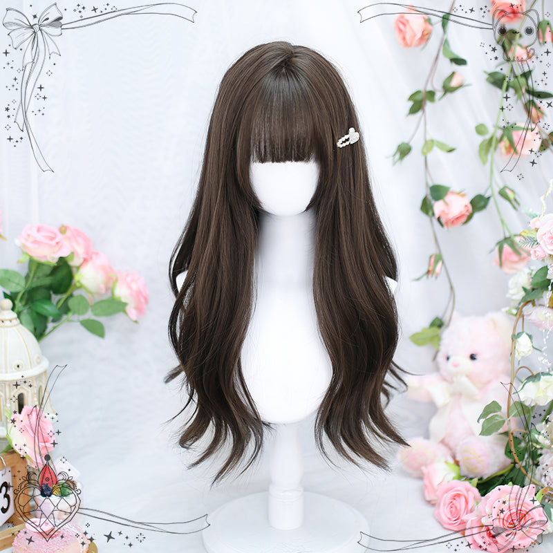 Dalao - Natural Lolita Wig Gentle Long Curly Hair 2375 Cold Brown
