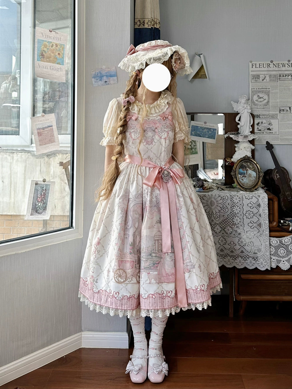 Pink Sweet Lolita Print JSK Dress