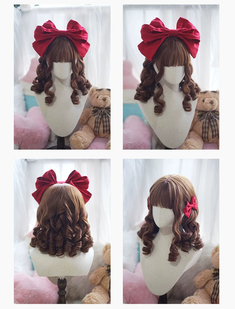 Doll-like Elegant Lolita Bangs Wig, Roman Curl