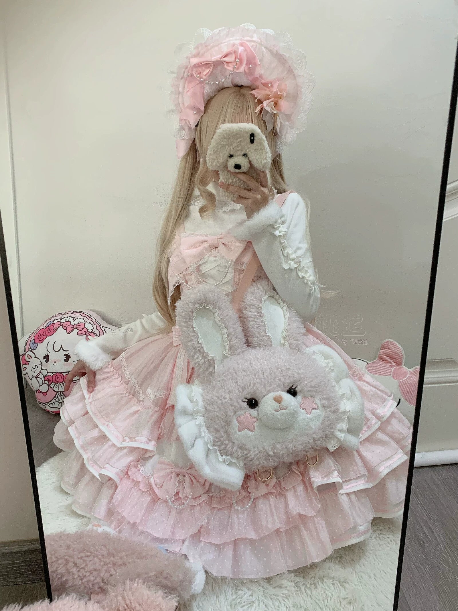 Cavernose - Sugar Star Bunny & Bear - Kawaii Lolita Bear & Bunny Plush Bag