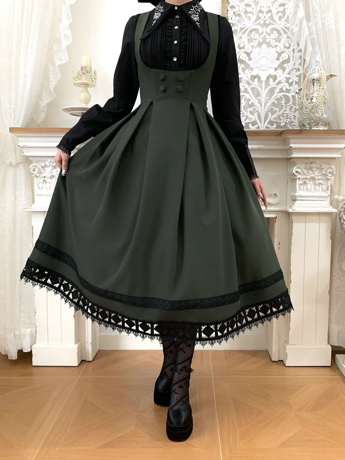 Serenade - Bust-Supporting Elegant Lolita JSK Dress, Three Length Styles