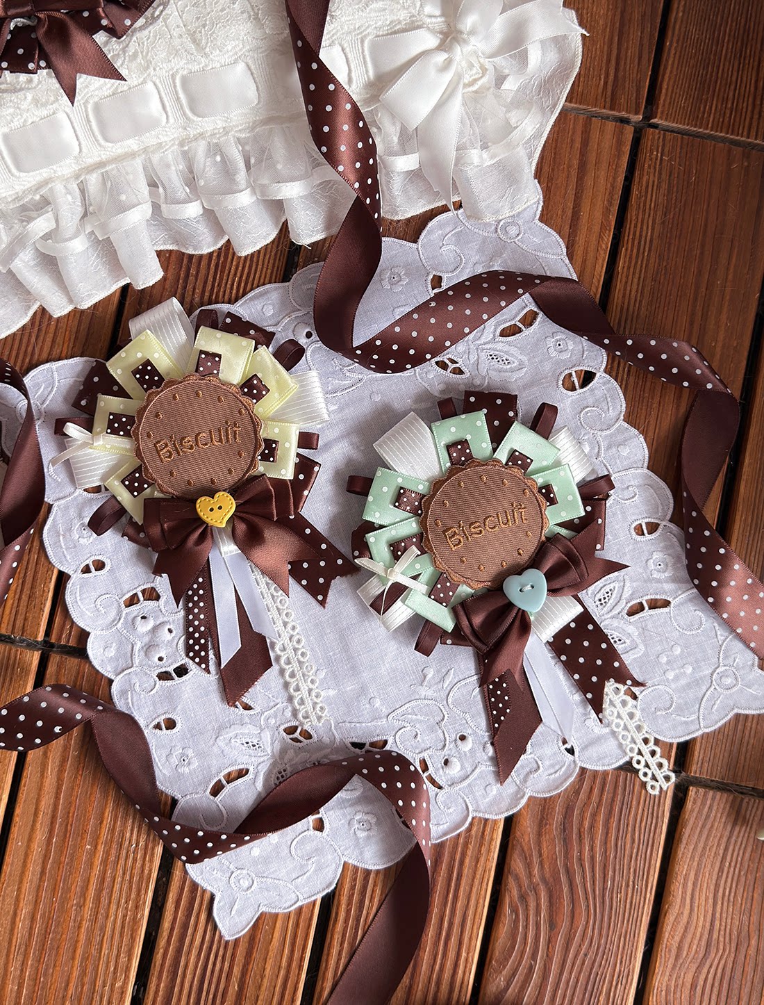 Biscuit Tata - Doll-like Sweet Lolita Dress, Detachable Chocolate Bows (Yellow / L M S XL) 45852:865143