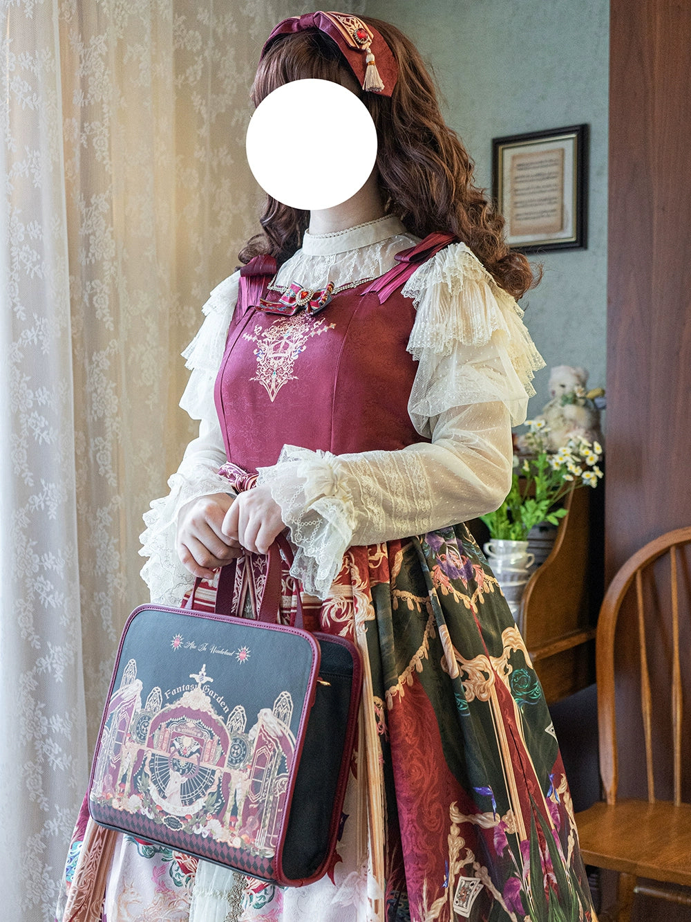 Miss Point~Kaleidoscope~Classical Lolita Shirt Dot Gauze Detachable Puff Sleeve Blouse Customized 35392:488858
