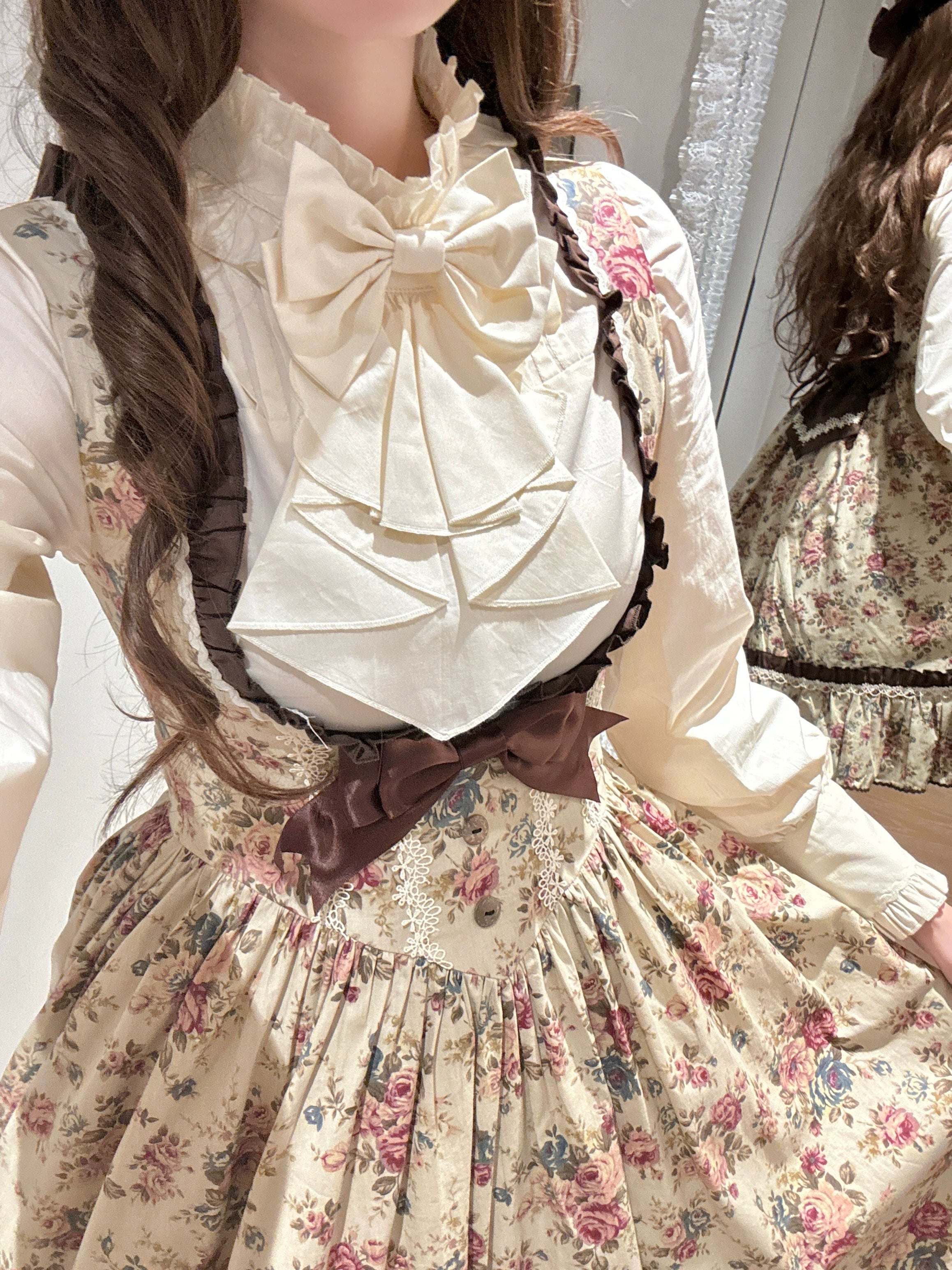 Alice in the Mirror - Albion Reverie - Floral Printed Old School Lolita JSK, Bust-Supporting Dress (2XL L M S XL) 44299:802504
