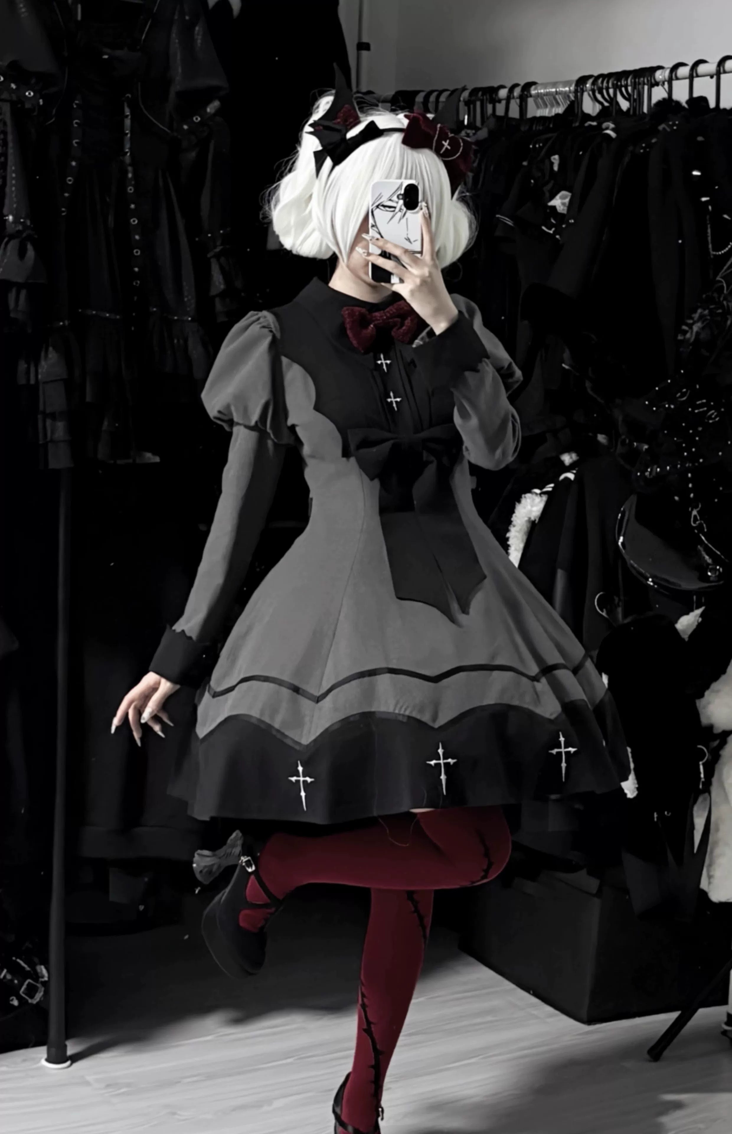 Polaris Lolita - Vampire Princess - Bat-Inspired Halloween Gothic Lolita OP Dress 43386:774874