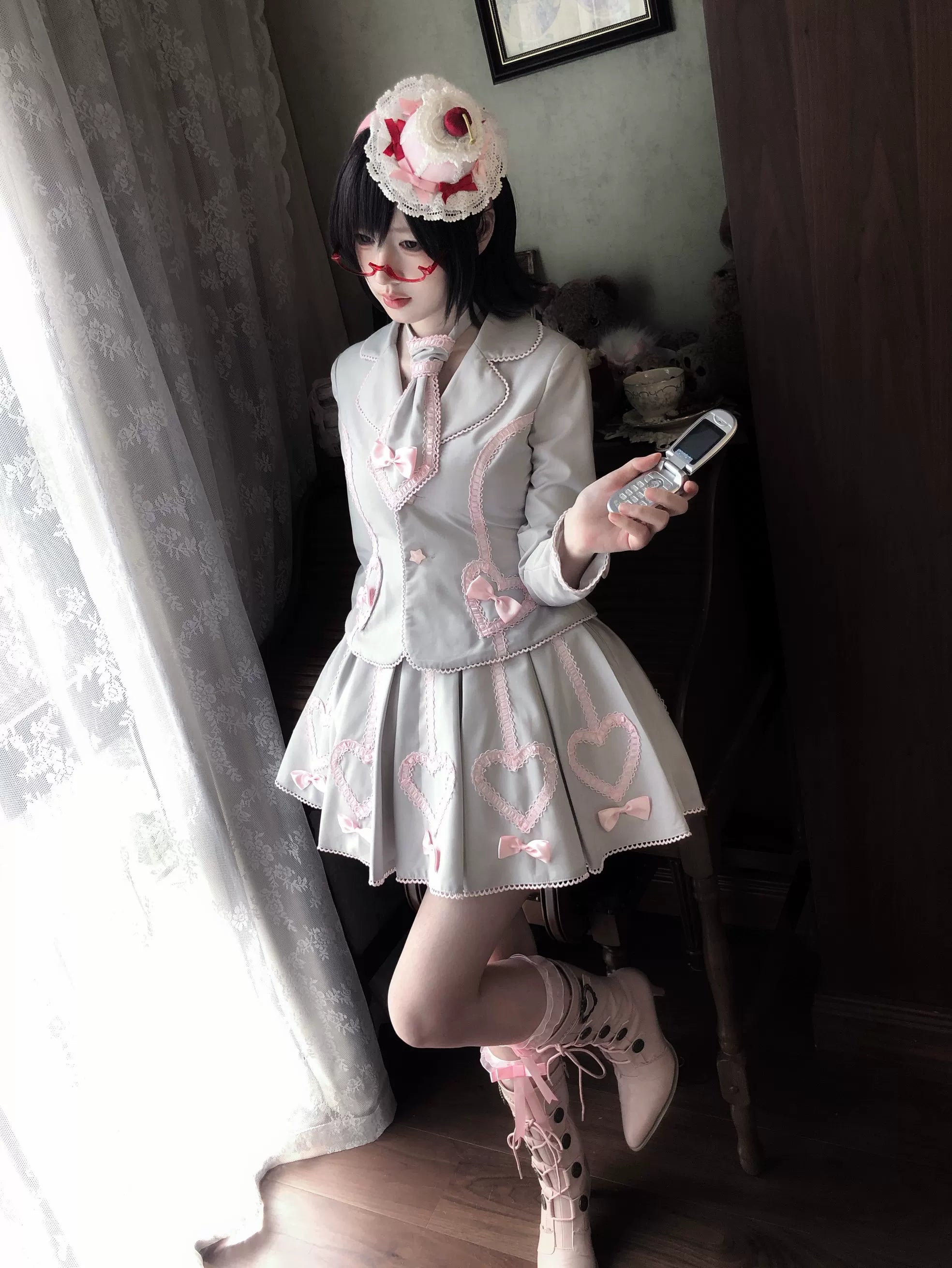 Promise After Class - Old School Lolita Fitted Blazer & Pleated Skirt Set 45492:849812