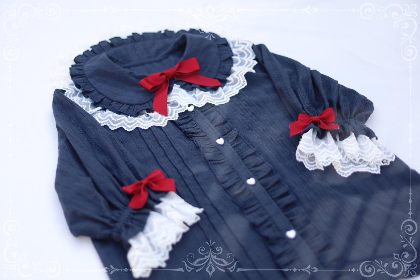 MIST~Sweet Lolita Golilla Short Sleeve Shirt 9912:184426