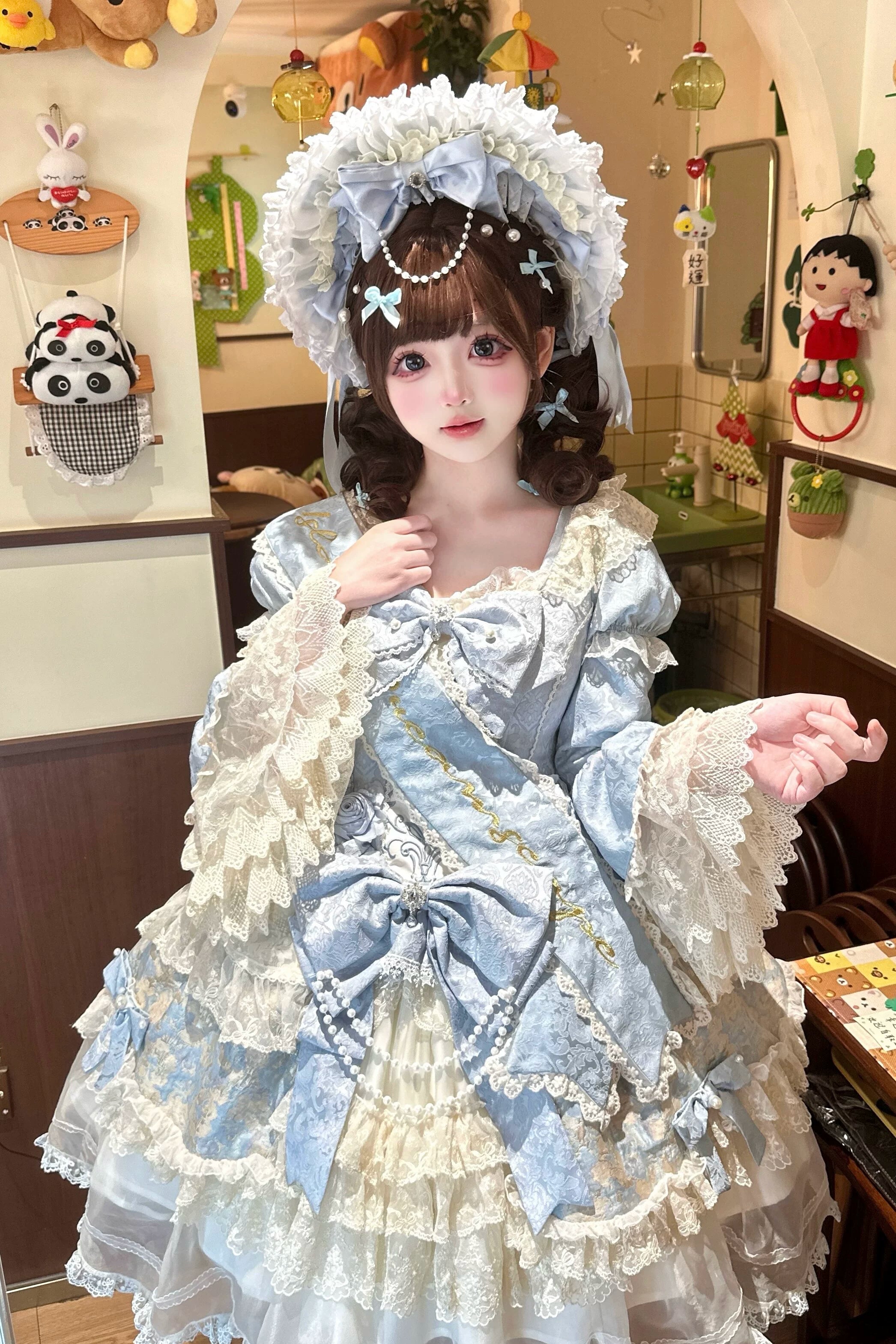 Cloris's Kiss - Gorgeous Sweet Lolita OP Dress, Detachable Hand Sleeves (2XL L M S XL) 44642:816931