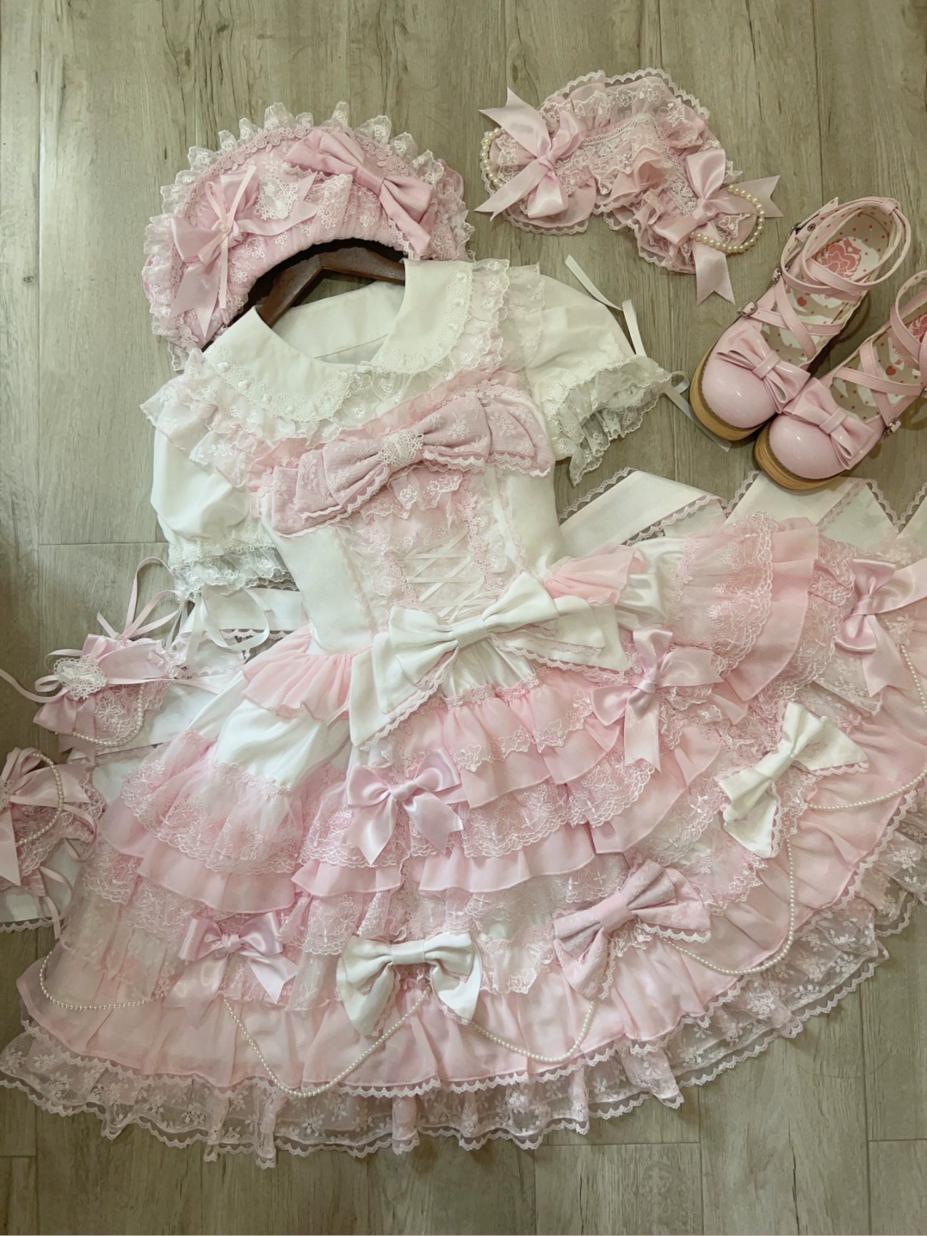 Cocoa Sweetheart - Love Descends - Wedding Lolita Jumper Dress, White Blouse