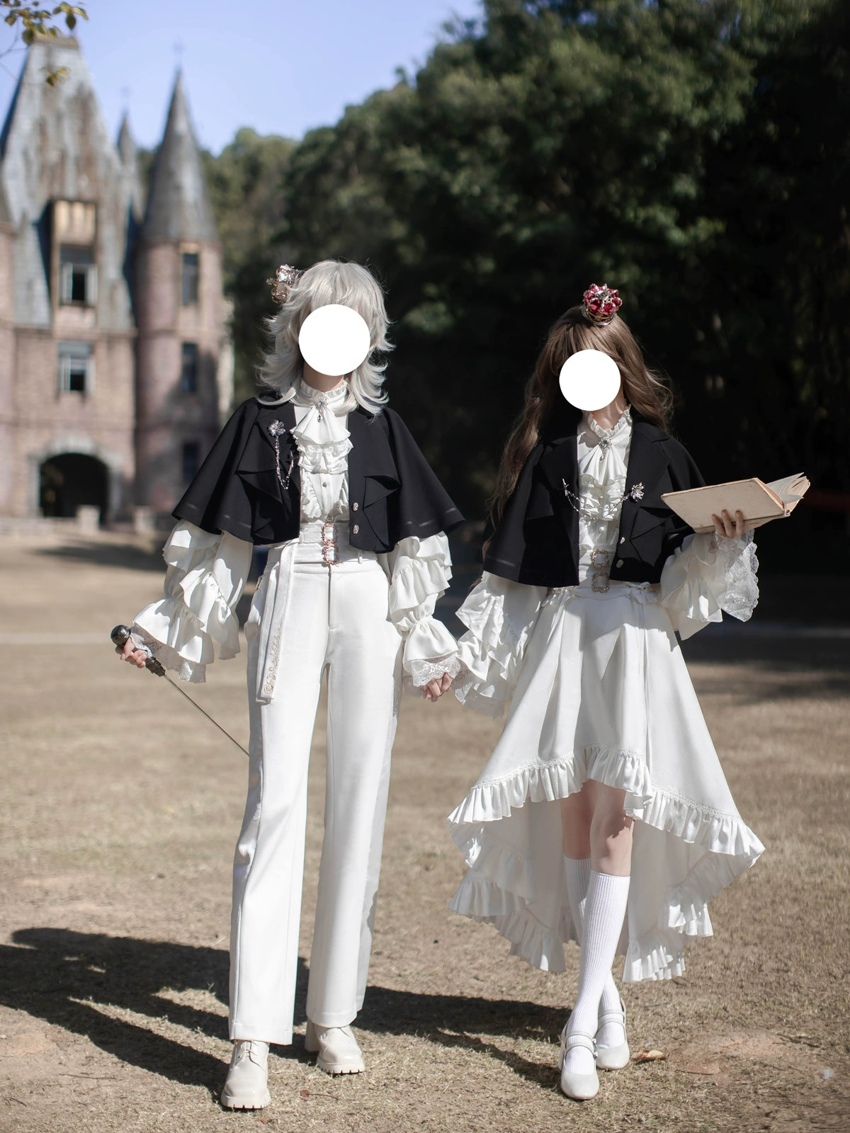 Every Page of The Poem - Night & Day Sonata - Ouji Lolita Princess Sleeve Shirt & Pants Set