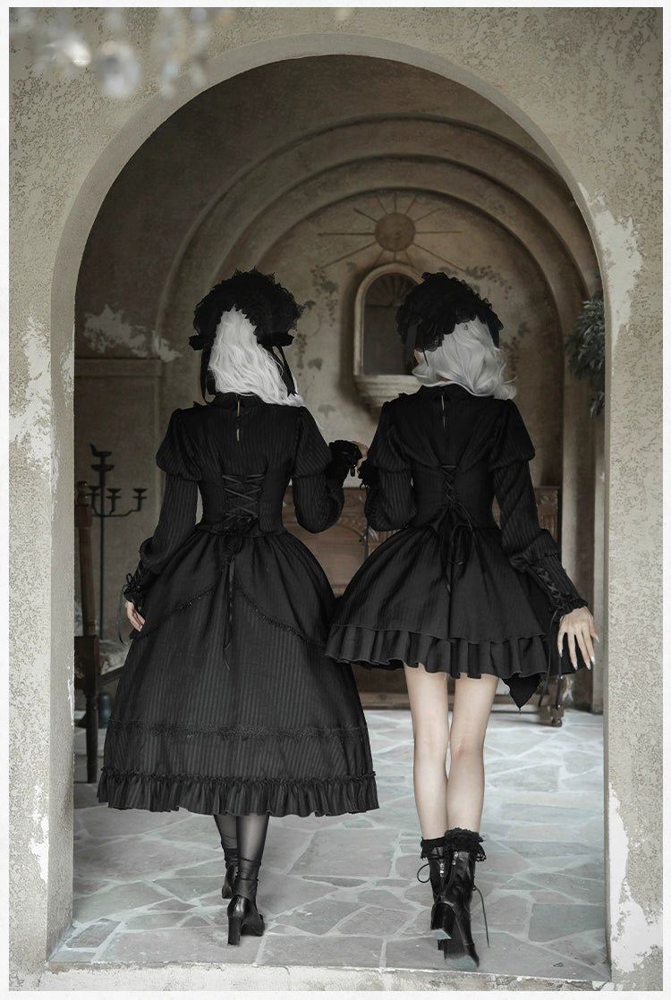 With PUJI - Night Talk - Gothic Lolita Skirt Dress Set, Batwing-shaped Accents 44188:797667