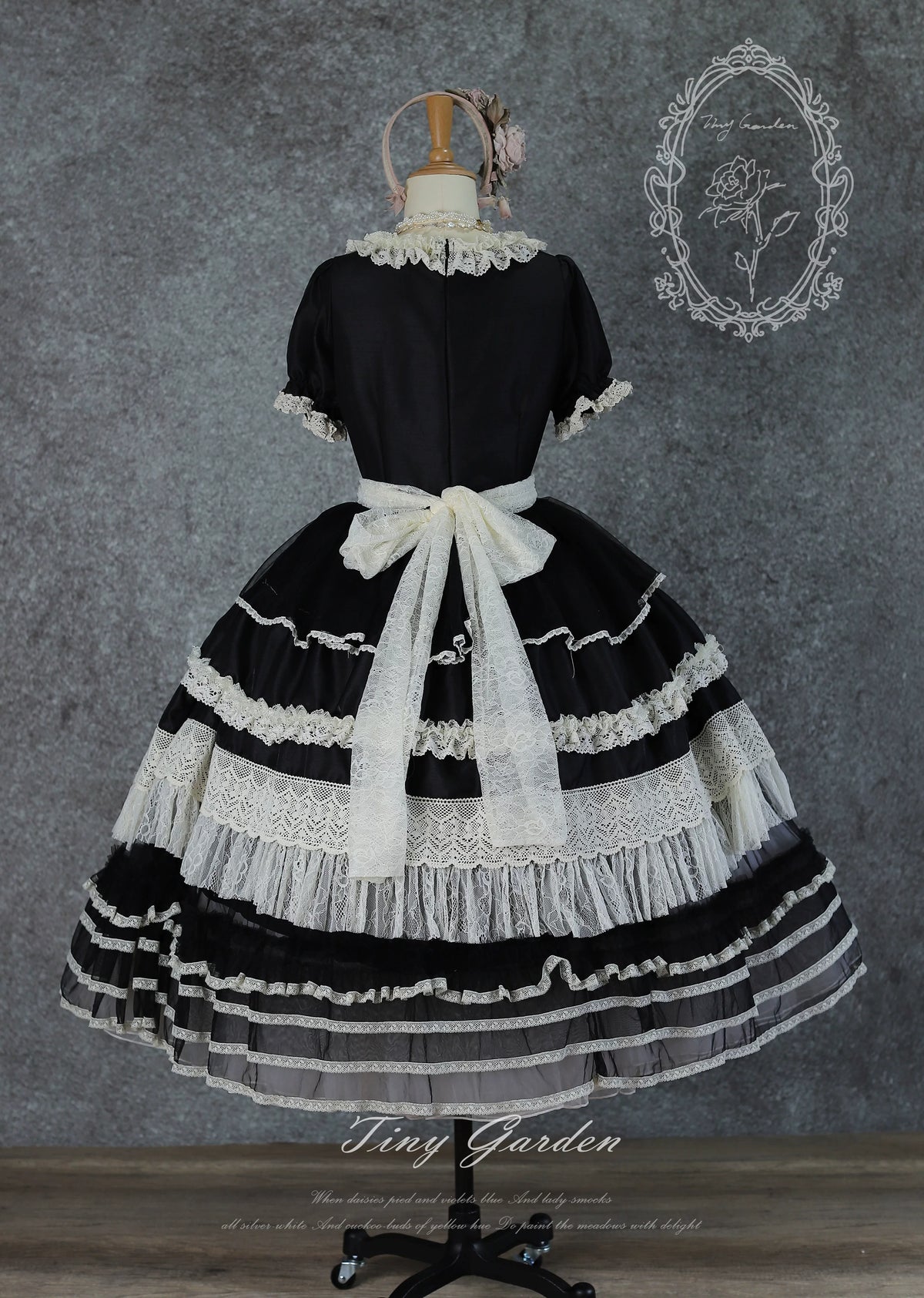 Garden Jardin - Cotton Classic Lolita OP Dress With Tiered Ruffles 45927:868614