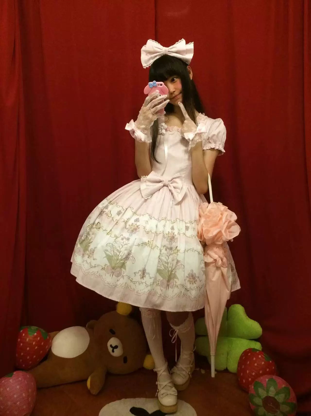Jenny Flower - Cotton Old School Lolita Floral Printed OP Dress (L M S XL XS / Pre-order) 45608:855932