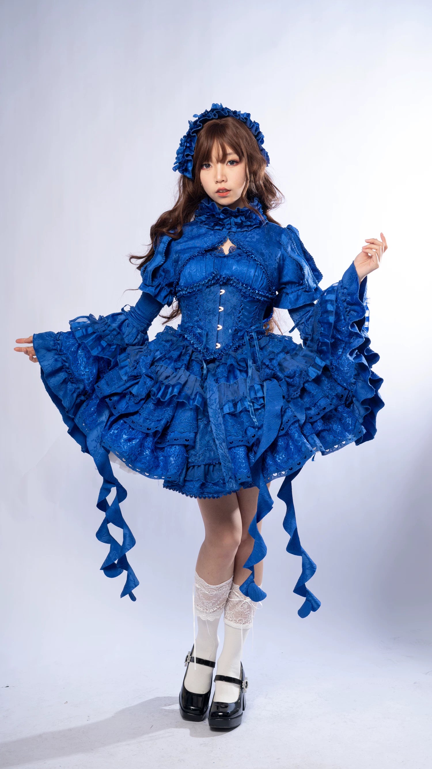 Caliburn - Gothic Lolita JSK Dress, Bolero Set with Detachable Sleeves
