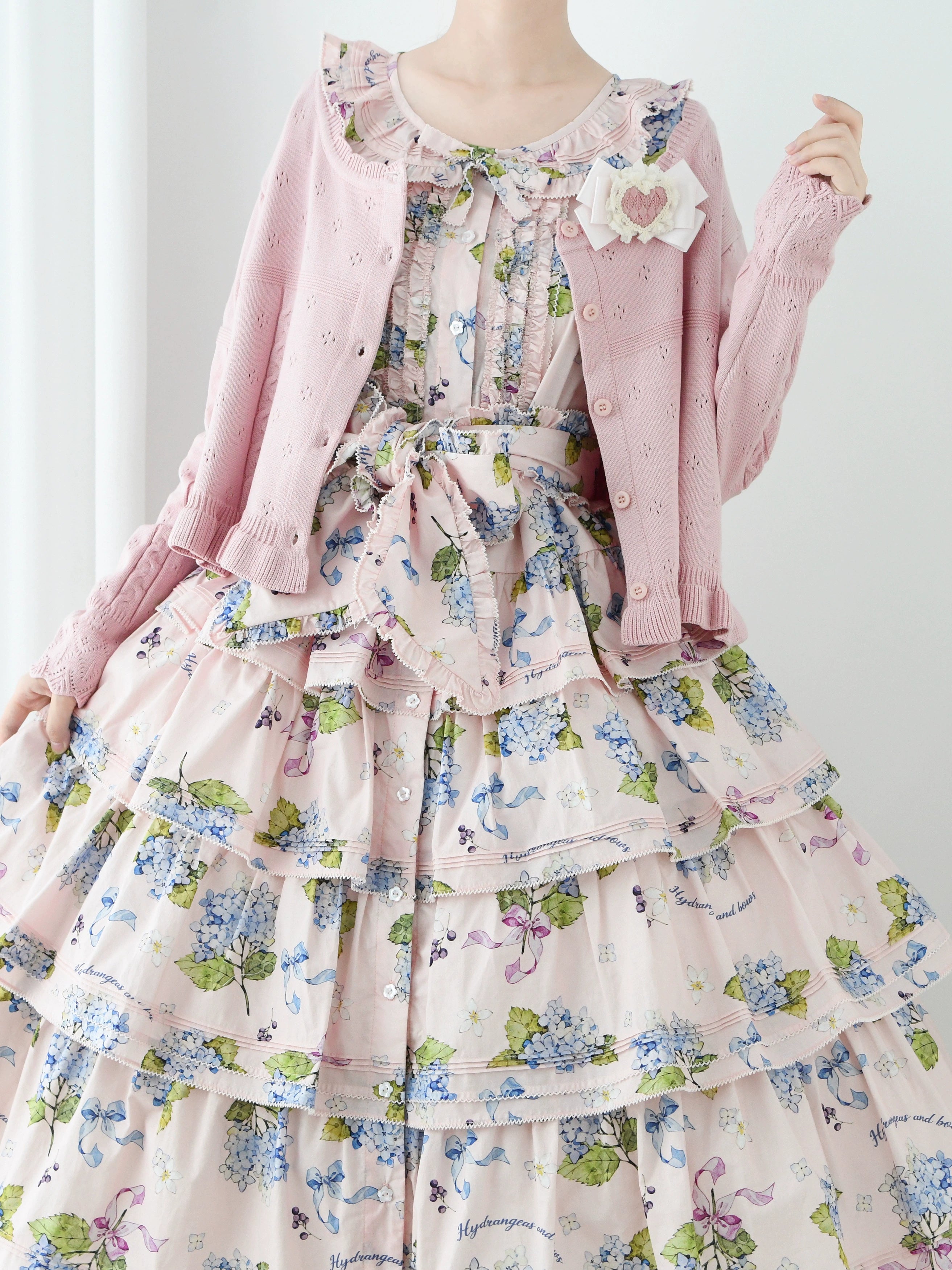 MIST - Kawaii Lolita Sweater Cardigan, Ruffled Lace Hem 43896:789168