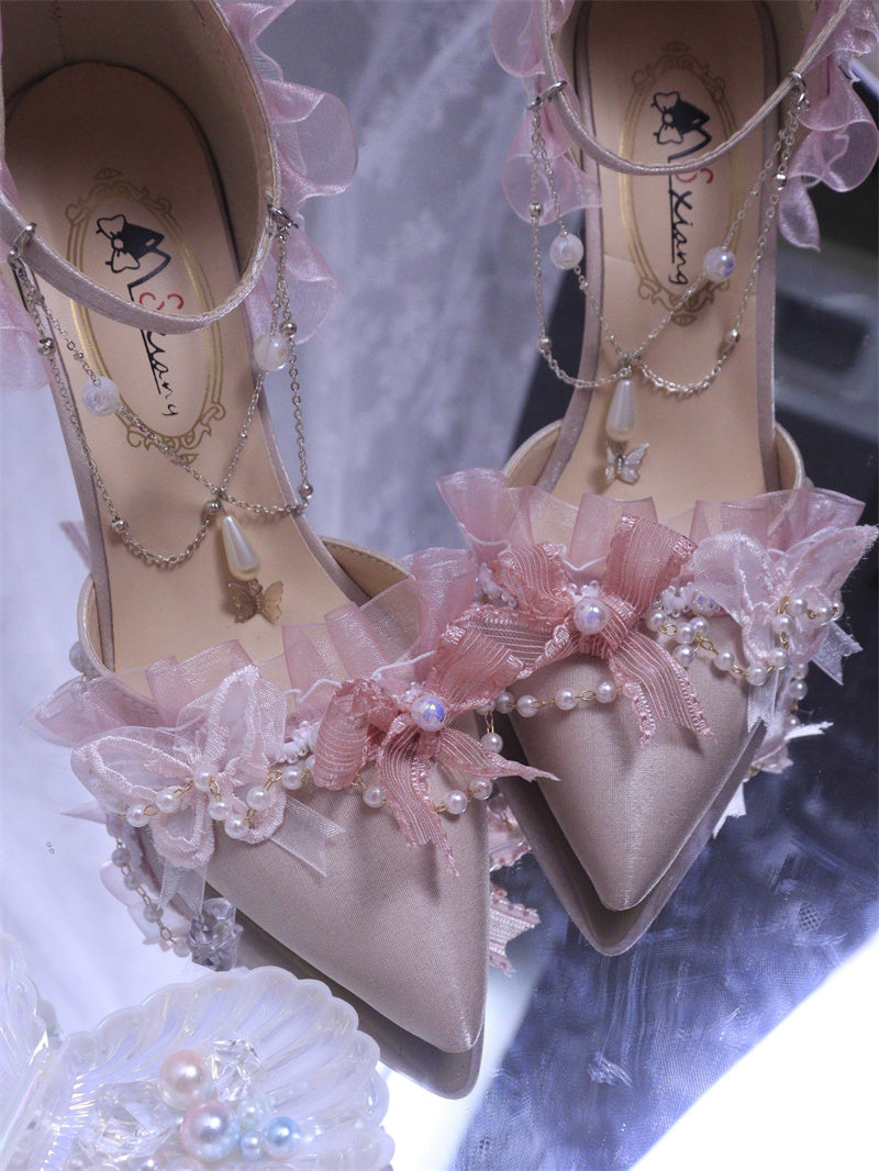 Ximeng Lolita~Deep Sea Hospital~Plus Size Wedding Lolita Bridal Shoes Customized Heels 42696:749739