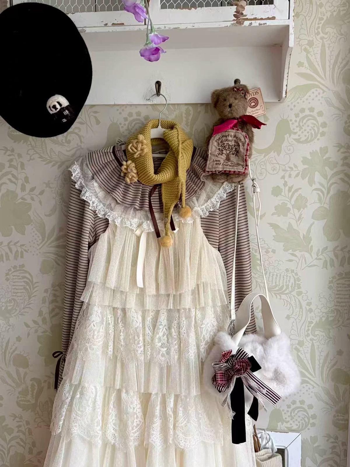 Himawari - Sweet Lolita Long Sleeve Blouse, Tiered Ruffle Collar 45973:869717
