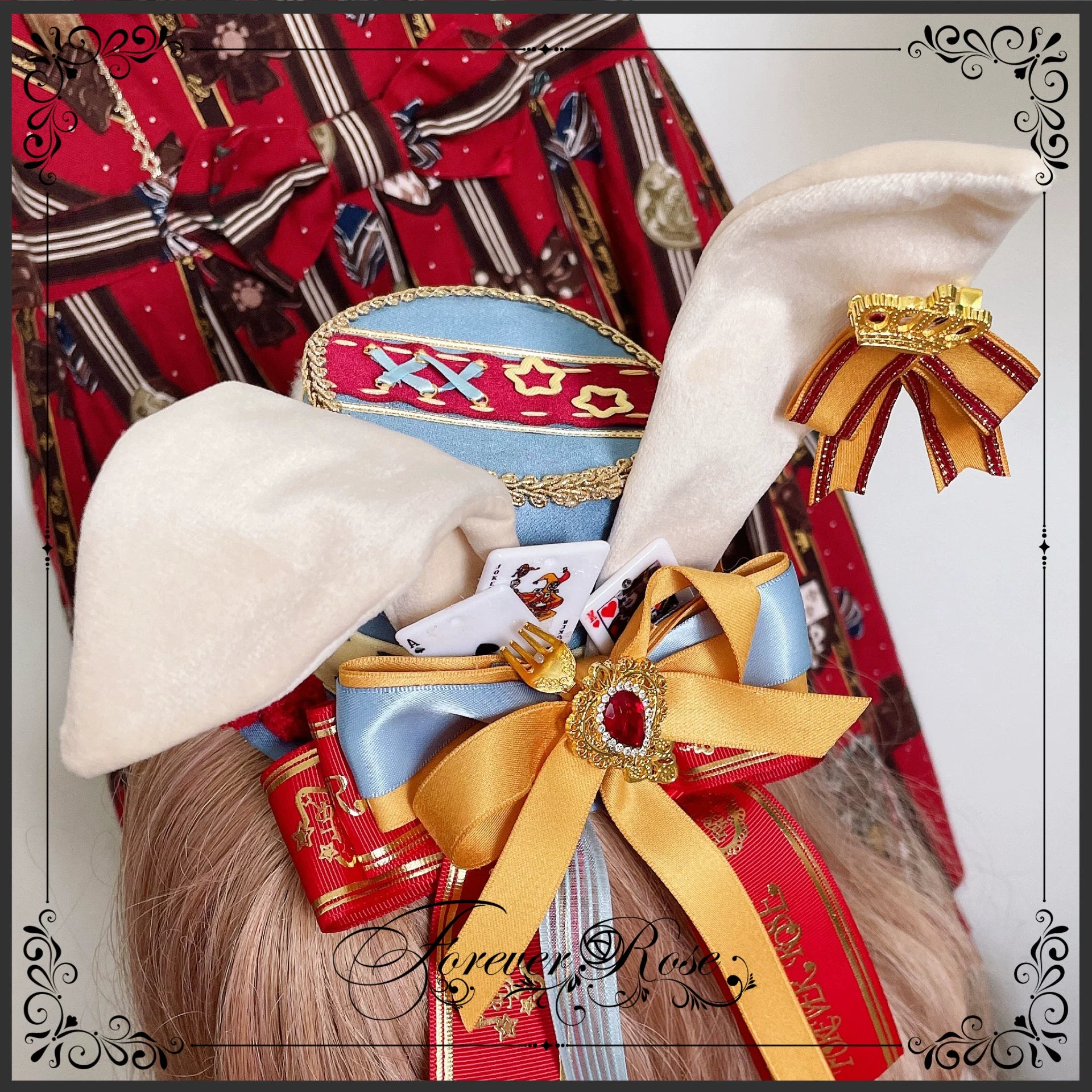 Circus-inspired Lolita Top Hat, Bunny Ear