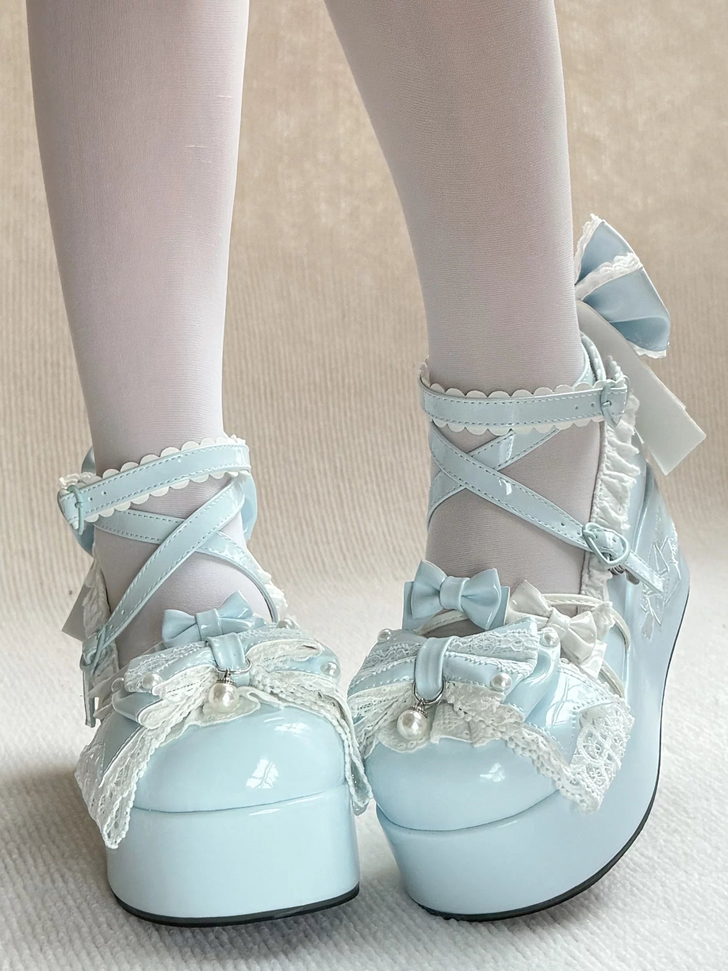 Sweet Dream Letter - Sweet Lolita High Platform Shoes, Embroidery & Bows