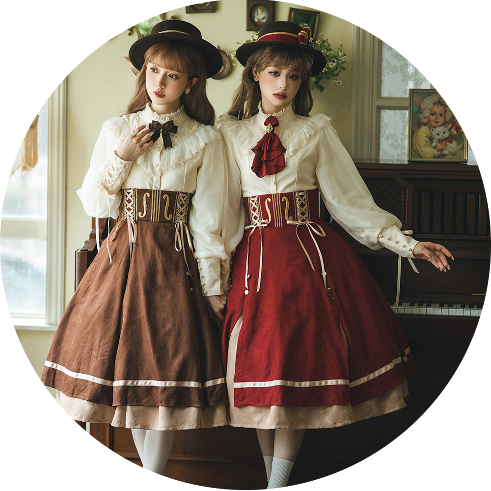 Miss Point~Golden Movement~Elegant Lolita Fishbone Skirt Customized 32242:381410