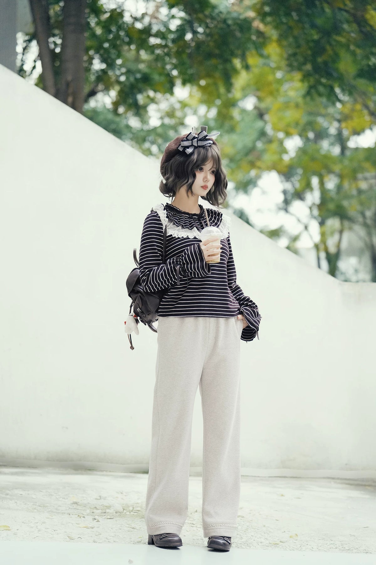 Himawari - Sweet Lolita Long Sleeve Blouse, Tiered Ruffle Collar 45973:869758