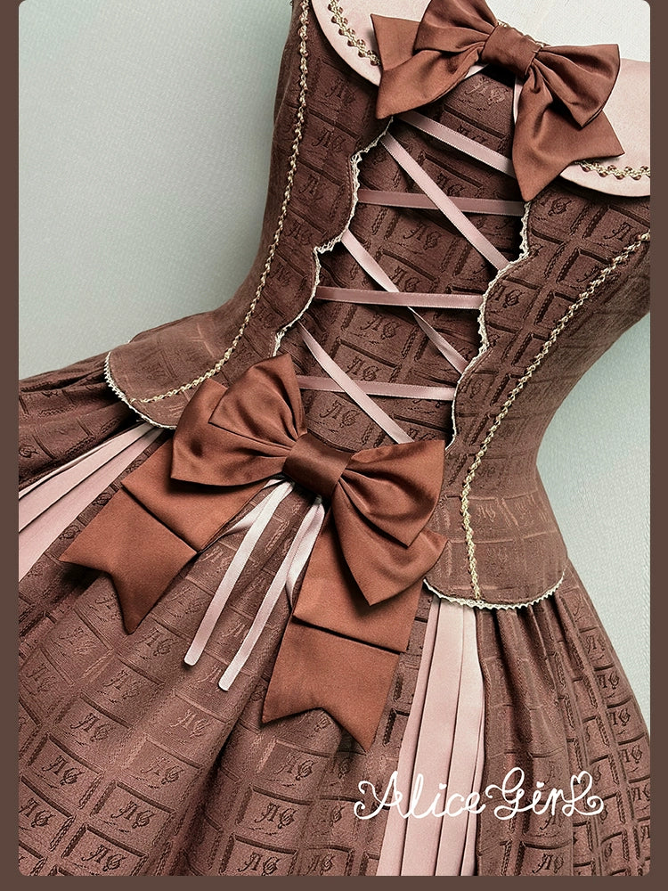 Alice Girl - Bear Chocolate Slab - Classic Lolita Slim Fit JSK & SK Dress 44309:804422