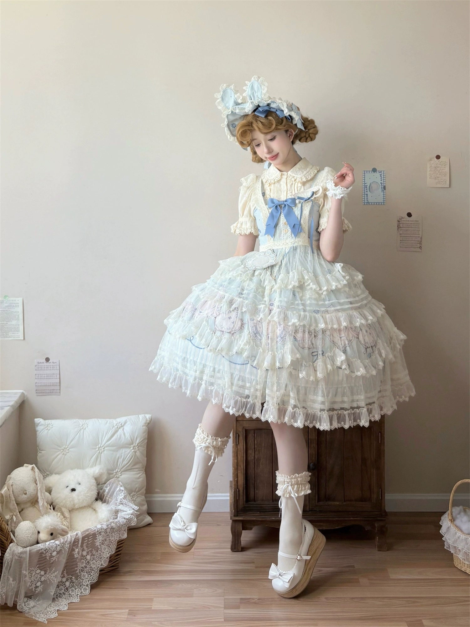 Uncle's Workshop - Veronica Spring Tea - Plate Printed Sweet Lolita Dress 43485:778303