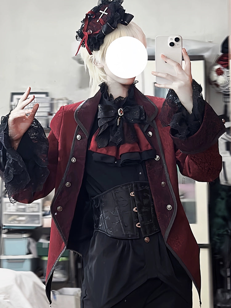 CastleToo - Coffin of Pilgrimage - Ouji Lolita Shirt Pants Suit Medieval European Prince Suit