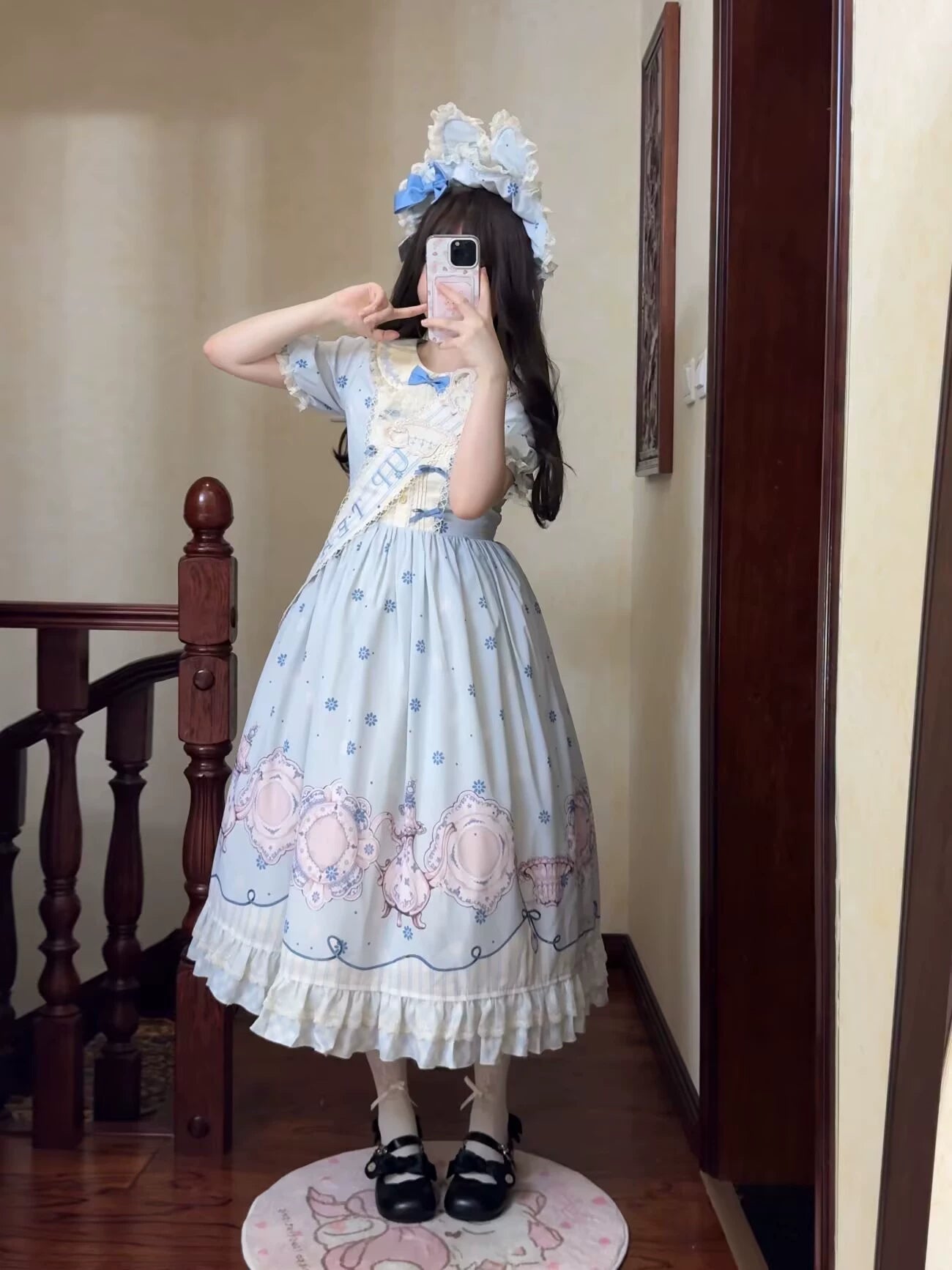 Uncle's Workshop - Veronica Spring Tea - Plate Printed Sweet Lolita Dress 43485:778308