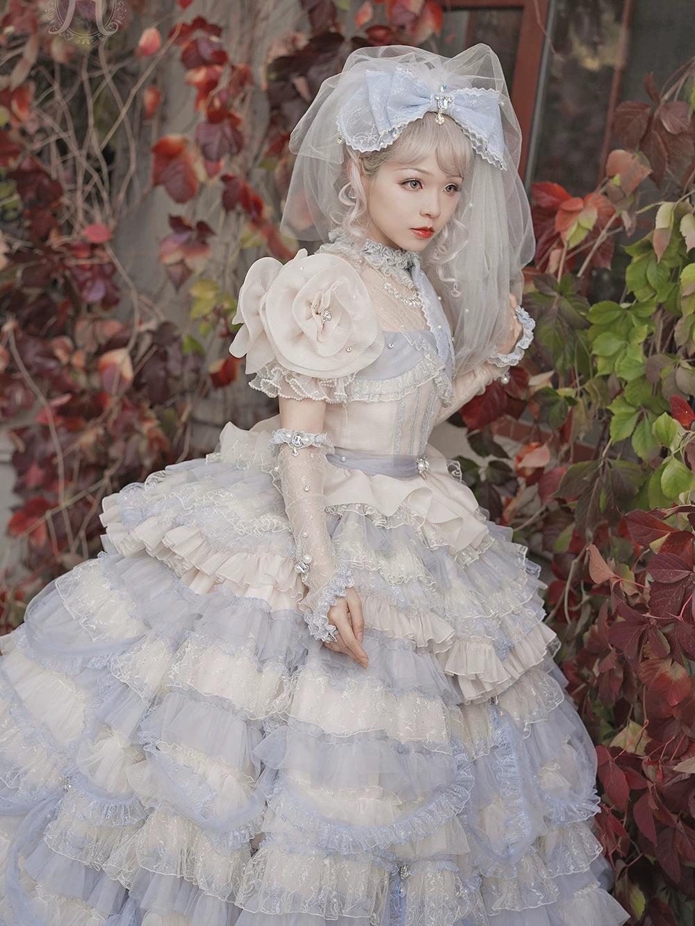 Sweet Lolita Accessories, Bow & Crystal Decor for Tea Party