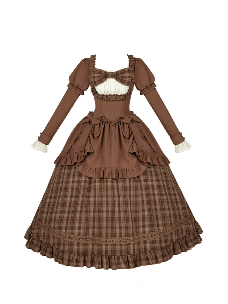 With PUJI - Oak Hymn - Classic Lolita Plaid OP Suit, Side Zipper 43924:791253