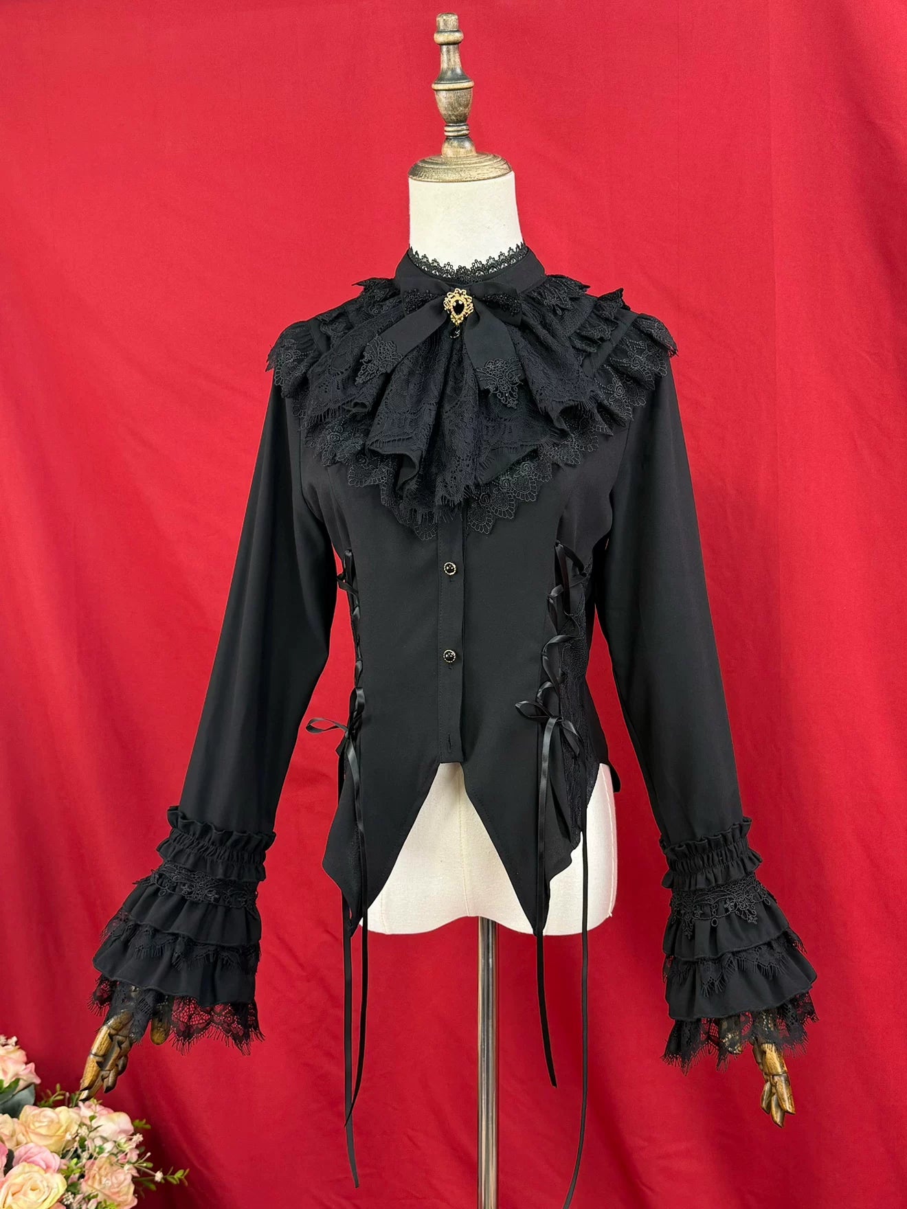 Broken Winged Bat - Gothic Lolita Shirt & SK Set, Bat-wing Shaped Hem 44706:824124