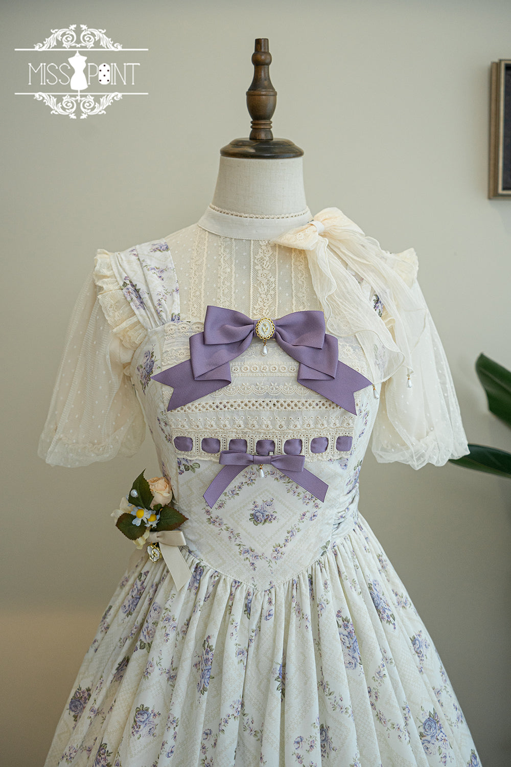 Miss Point~Customized Wood Rose 2.0 Elegant Vintage Jumper Dress 21392:302674