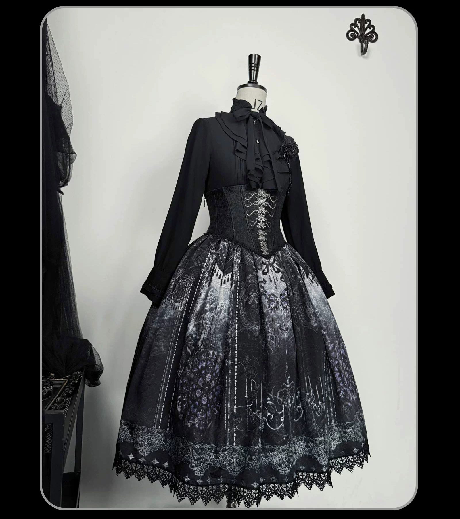 Bone-Eroded Butterfly - Gothic Lolita JSK & SK Set 44051:793306