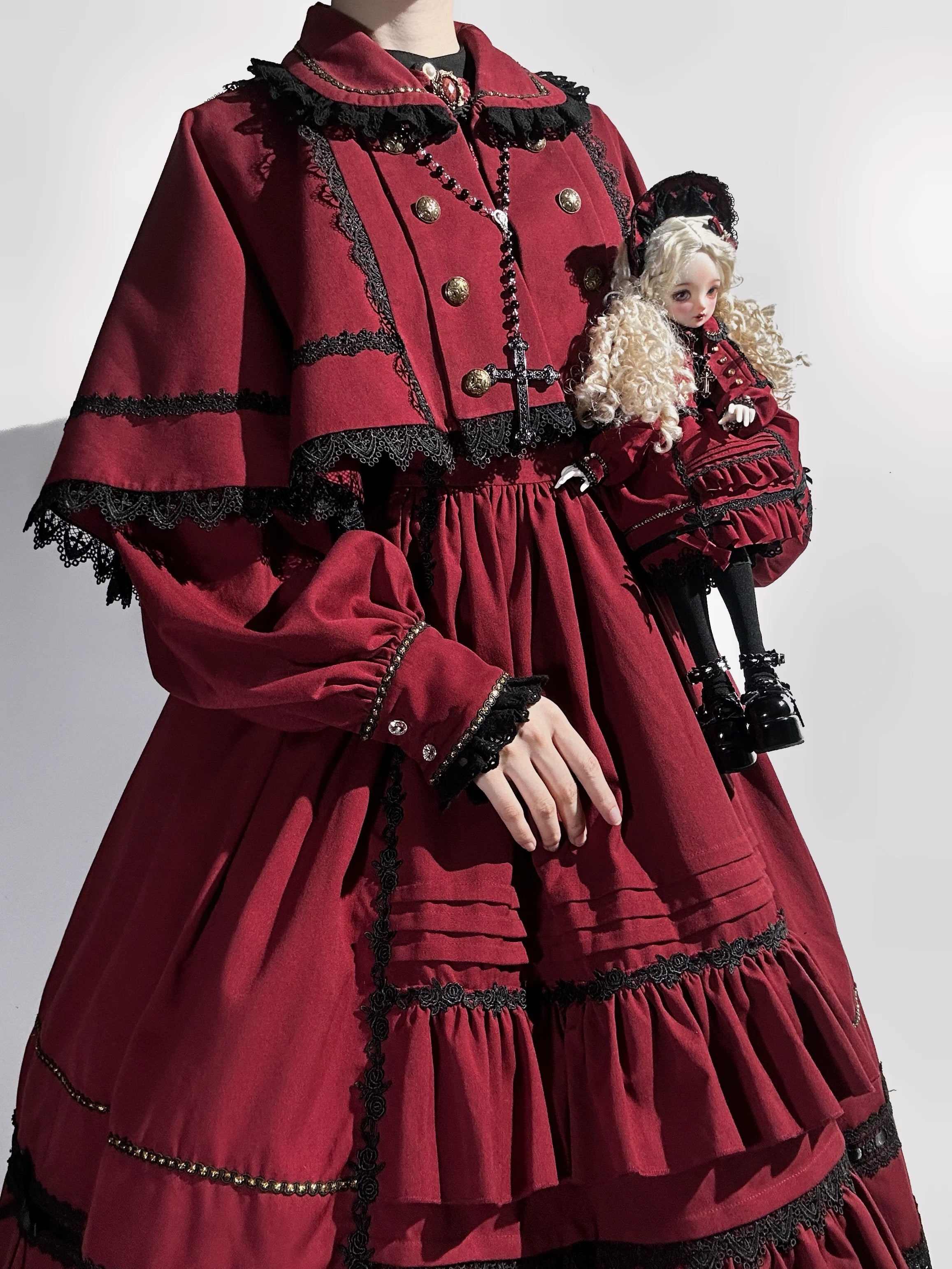 Ningyo Night - Old School Lolita OP Dress, Peter Pan Collar Cape 44635:816663