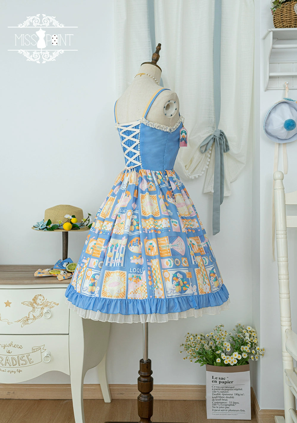 Miss Point~Daisy Lemon~Daily Lolita Lemon Print JSK Customized 21502:310598