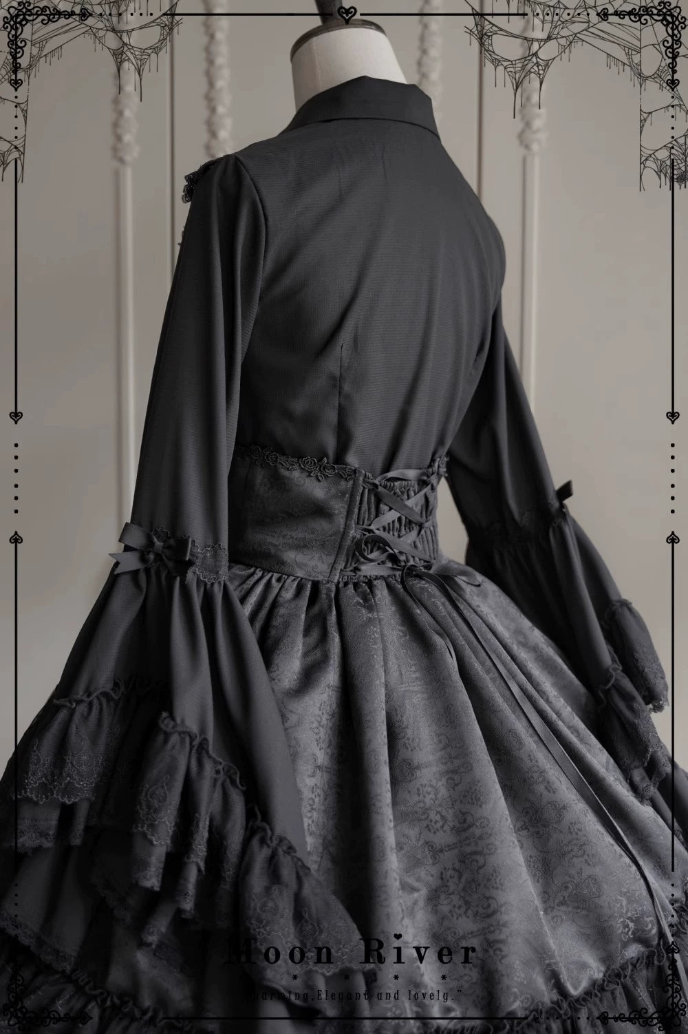 Moon River - Moonlit Spider - Gothic Lolita SK & JSK Dress Outfit Set 44232:799686