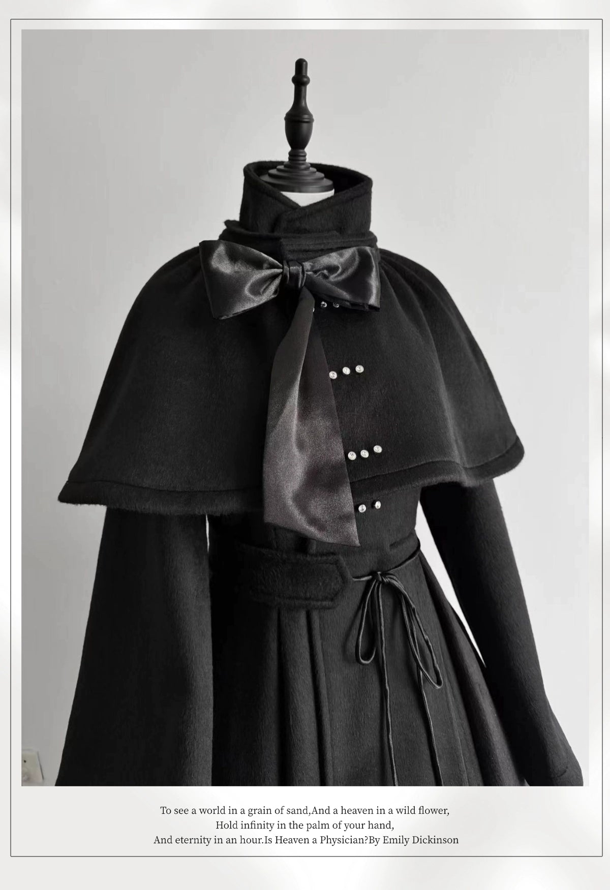 The Original Witch - Silent Hill - Winter Long Gothic Lolita Coat, Detachable Cape (L M S XL) 43932:790197