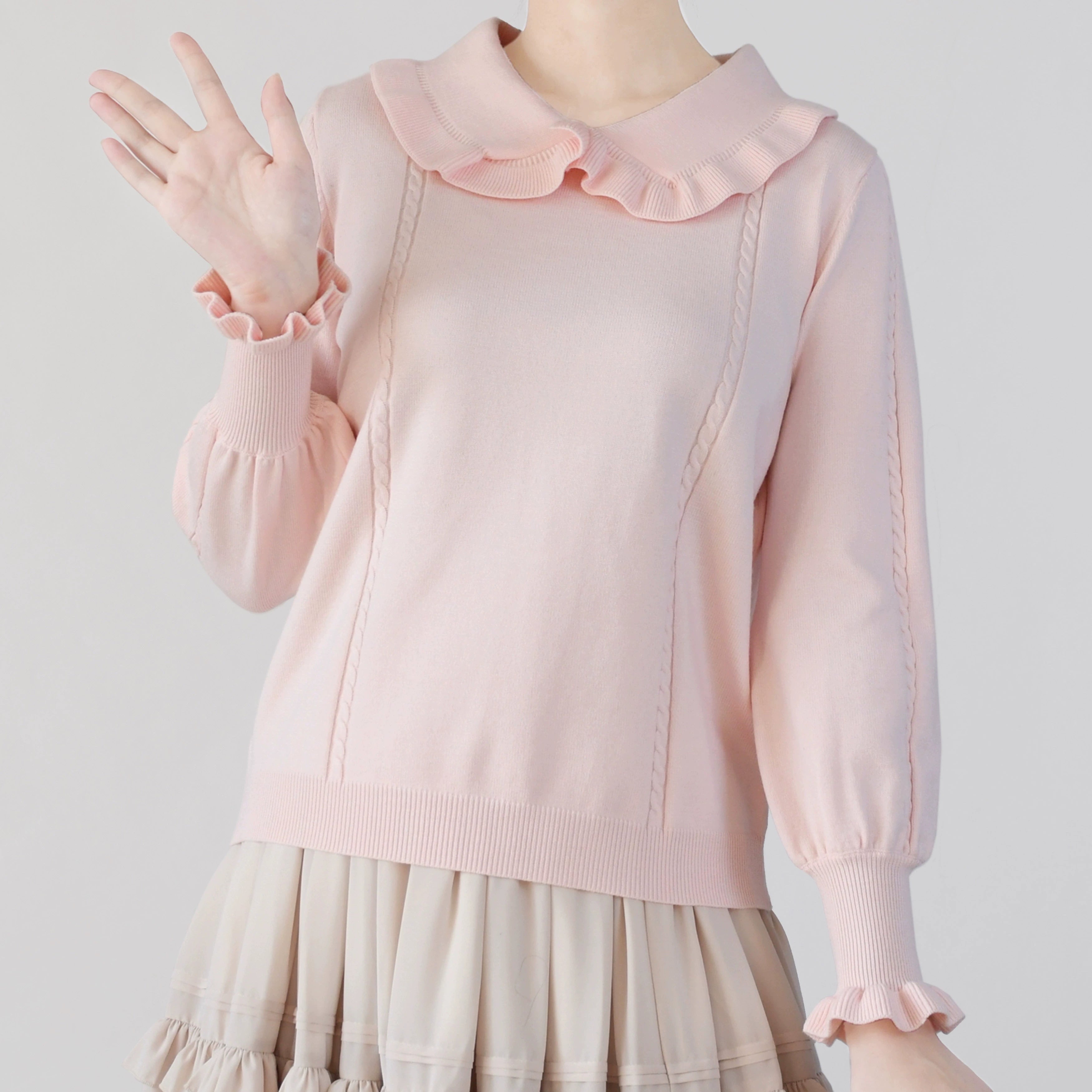 MIST~Japanese Style Lolita Sweater Puff Sleeves Knit Undershirt 31540:369458